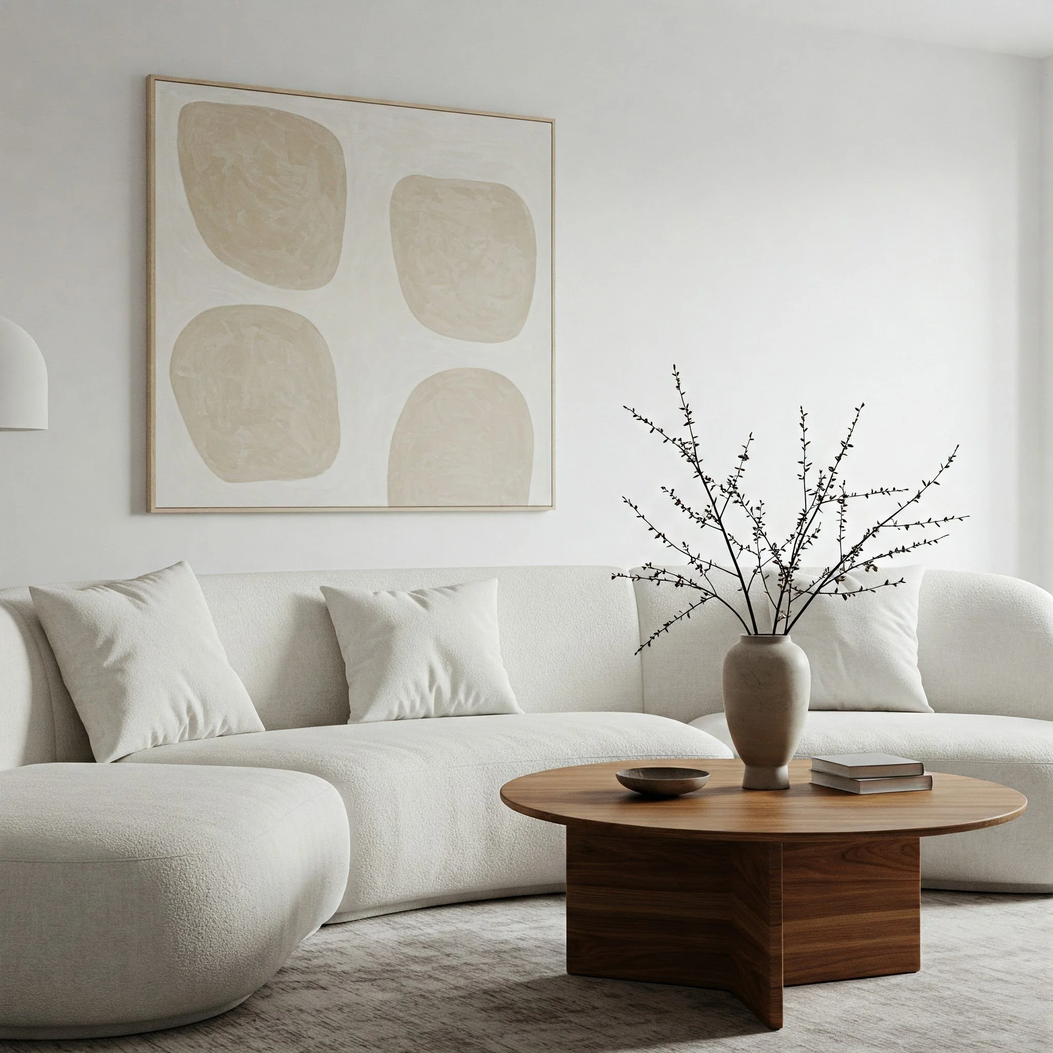 A thoughtfully styled interior with warm natural materials